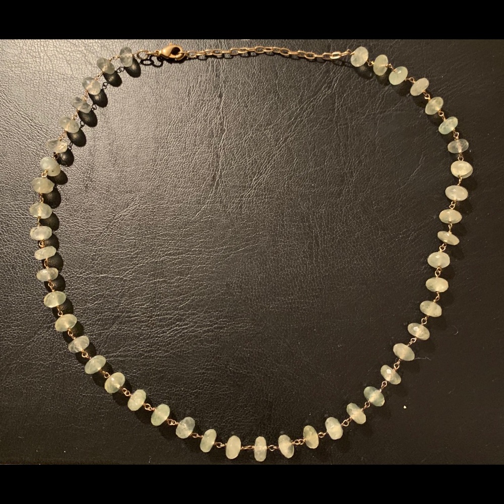 Light green semi precious beaded necklace